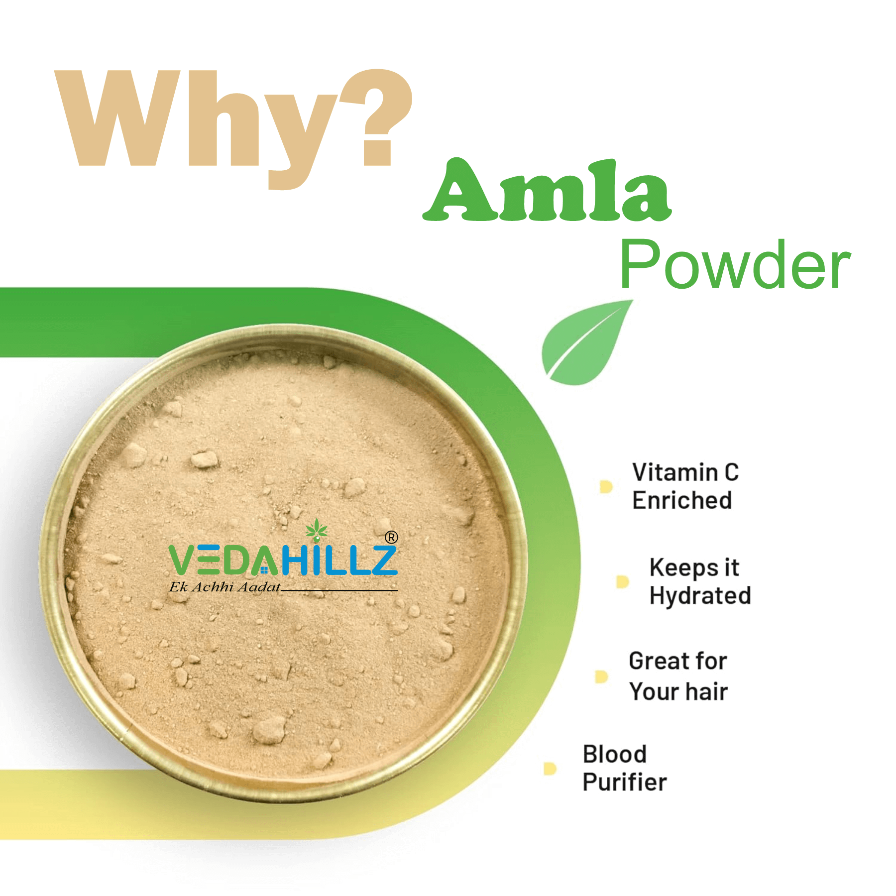 Vedahillz Amla Powder Made from Premium Quality Amla (Indian Gooseberry)